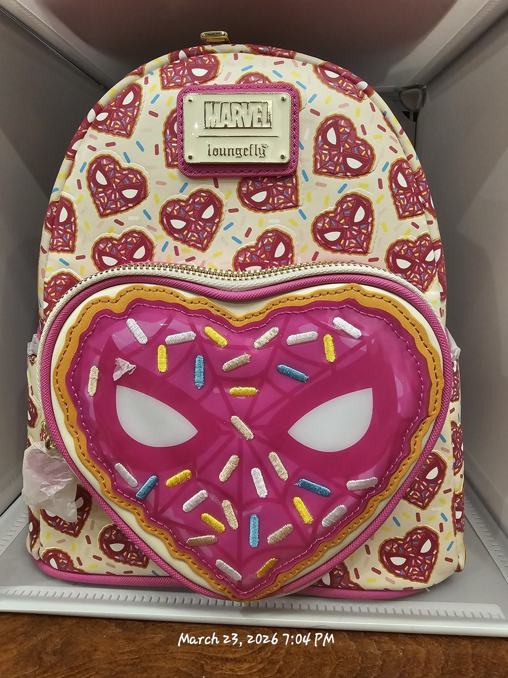 Marvel x Loungefly Spider-Man Pink Sprinkle Donut Mask Backpack & Wallet Set